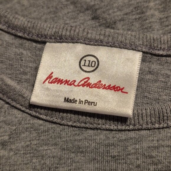 Hanna Andersson girls size 110 or 5 gray long sleeve dress, vguc - Picture 3 of 4